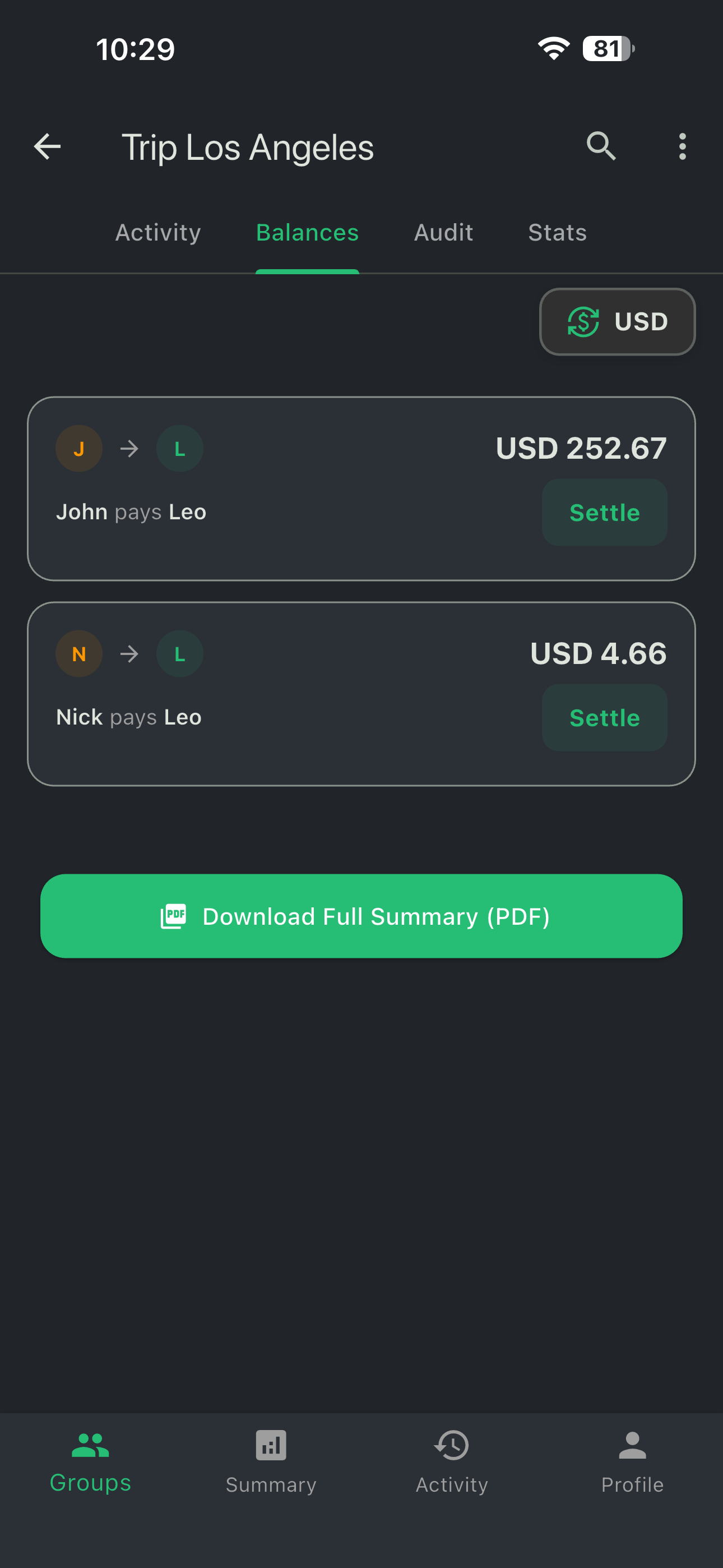 Even app interface: adding an expense